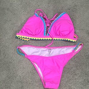 Neon Pink Shein Bikini - large - NWOT